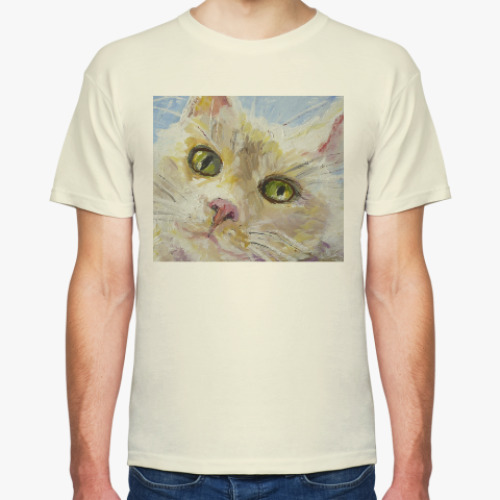 Футболка с принтом Нежный котик