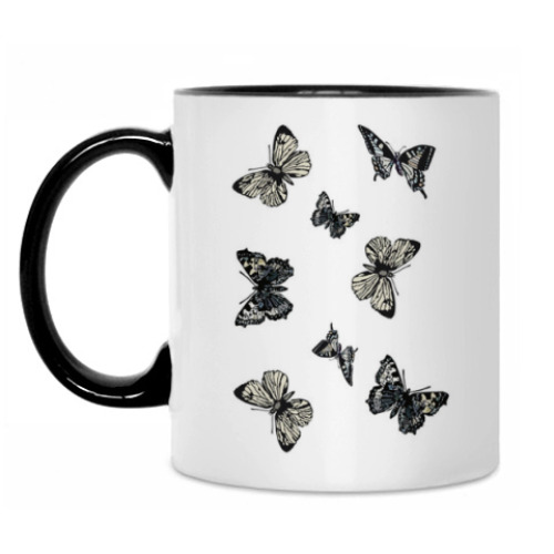 Кружка с принтом 'Стайка бабочек'