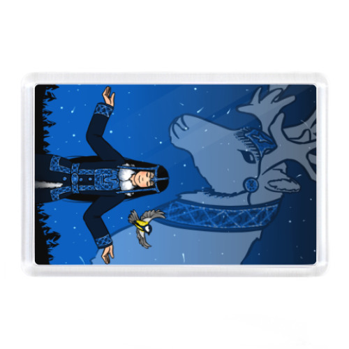 Магнит с принтом Северная девушка