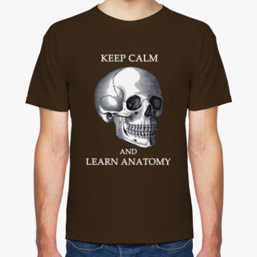 Футболка с принтом Keep calm & learn anatomy