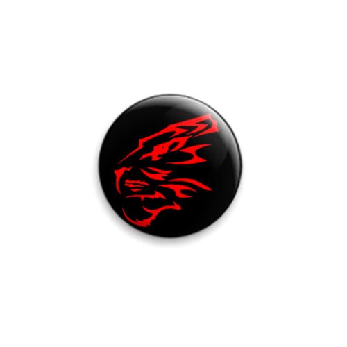 Значок 25мм с принтом Тигр