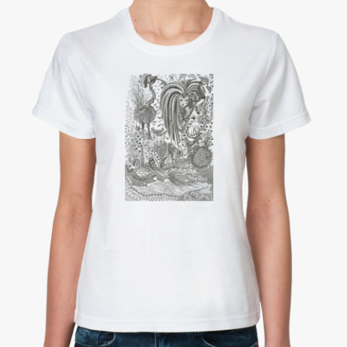 Классическая футболка с принтом Арт принт