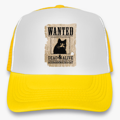 Кепка-тракер с принтом Розыск - кот Шредингера