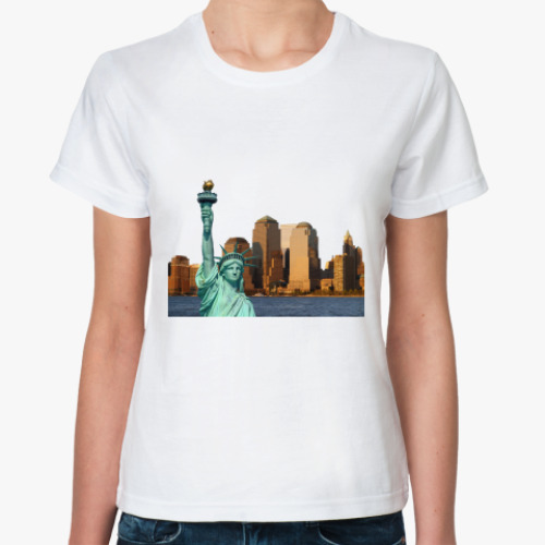 Классическая футболка с принтом Статуя Свободы