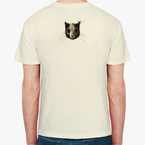 Футболка с принтом Строение черепа кота