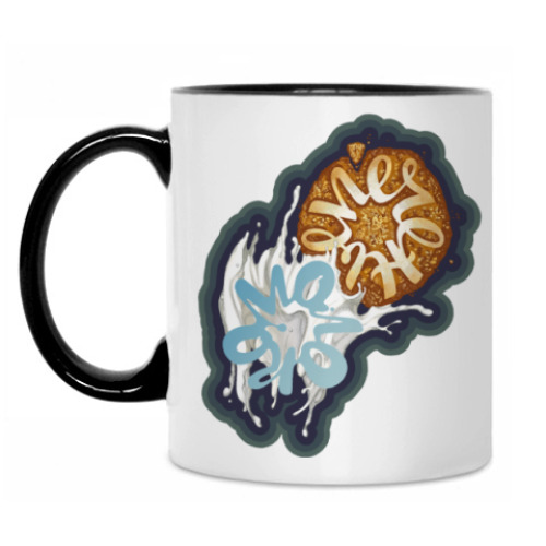 Кружка с принтом Печенье-молоко