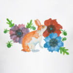 Кролик в цветах анемоны