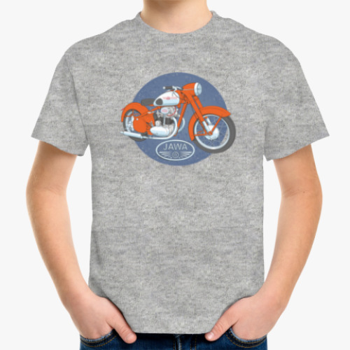 Детская футболка с принтом Ретро мотоцикл Jawa Retro