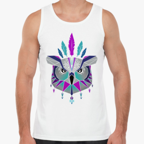 Майка с принтом Сова-этника