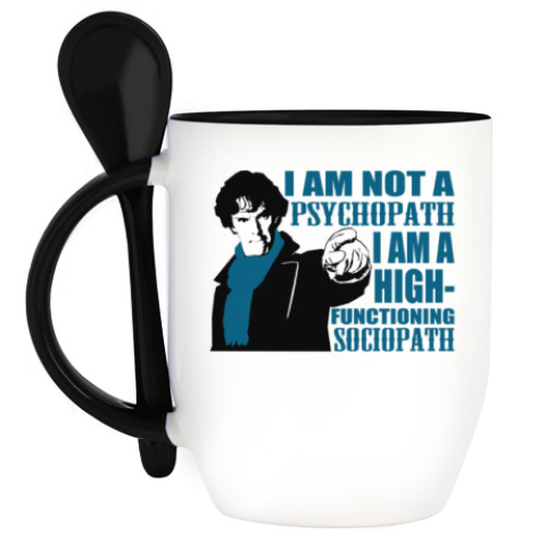 Кружка с ложкой Sherlock