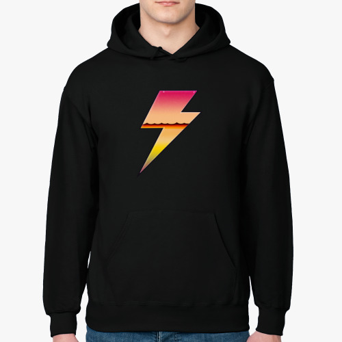 Толстовка худи с принтом Ретро молния