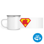 Кружка металлическая белая (круговая запечатка)