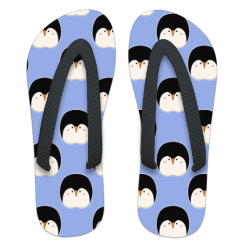Шлепанцы (сланцы) Пингвинчики паттерн