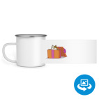 Кружка металлическая белая (круговая запечатка)