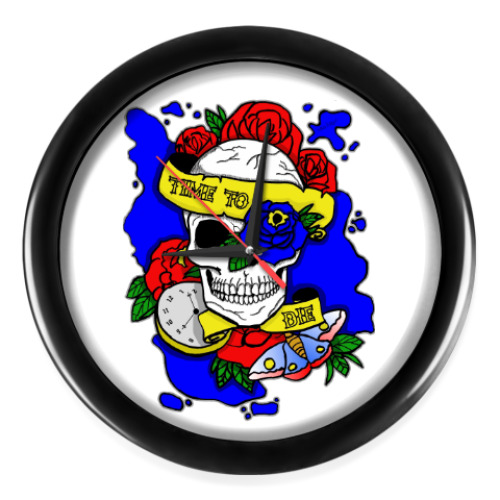Настенные часы Череп Time to Die