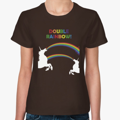 Женская футболка Двойная радуга