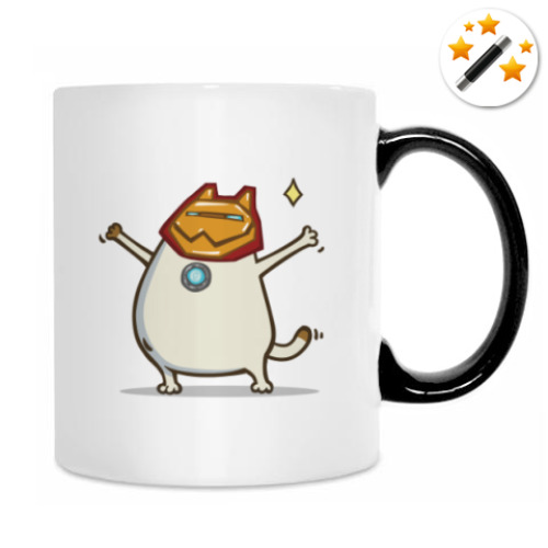 Кружка-хамелеон с принтом Айронкот — Пятничный Котик №32