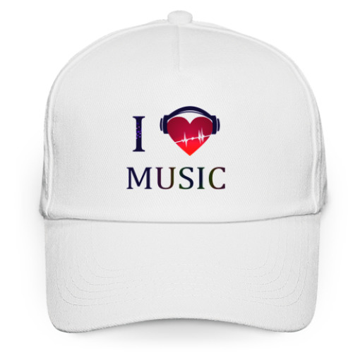 Кепка бейсболка с принтом любовь к музыке