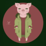 Animal Fashion: P is for Pig in parka