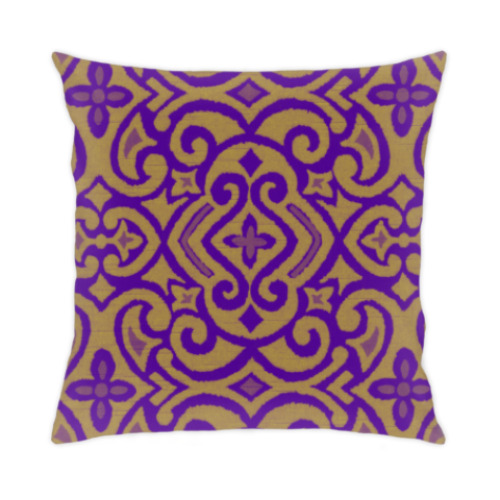 Подушка с принтом Фиолетово-желтое счастье