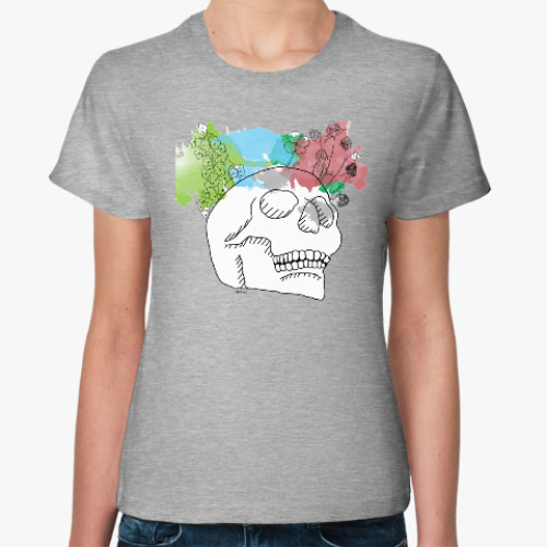 Женская футболка с принтом Мартовский череп