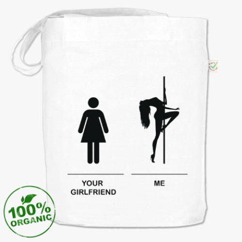 Сумка шоппер с принтом I am pole dancer