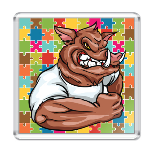 Магнит с принтом Кабан