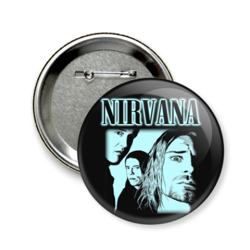 Значок 58мм с принтом Nirvana