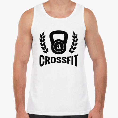 Майка с принтом Кроссфит логотип с гирей