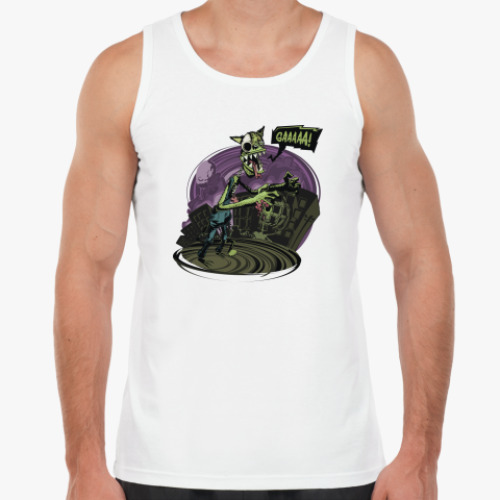 Майка с принтом Zombie / Crazy cat