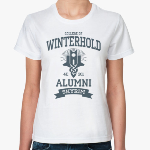 Классическая футболка Skyrim College of Winterhold