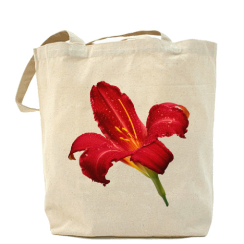 Сумка шоппер с принтом Лилия