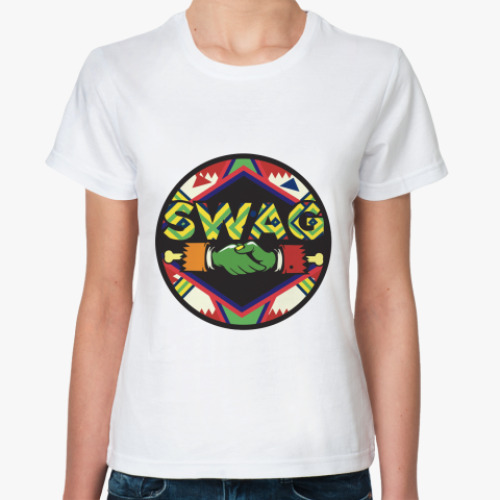 Классическая футболка с принтом SWAG