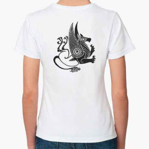 Классическая футболка с принтом Скифский грифон