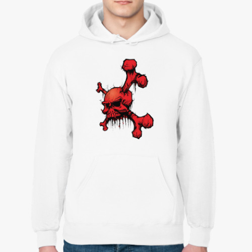 Толстовка худи с принтом Кровавый Череп