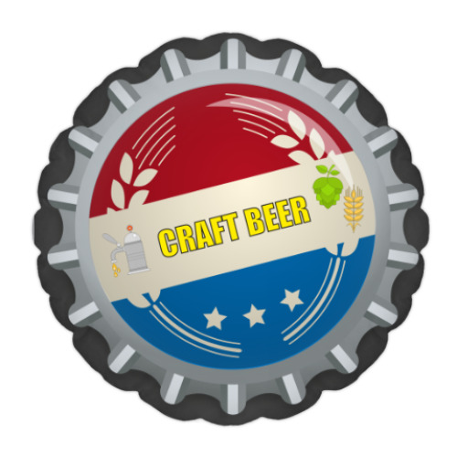 Подушка с принтом Craft beer