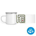 Кружка металлическая белая (круговая запечатка)