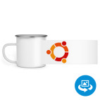 Кружка металлическая белая (круговая запечатка)