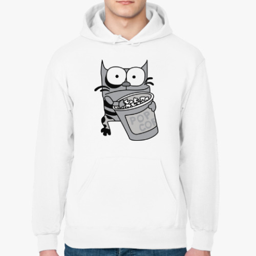 Толстовка худи с принтом Упячка Кот