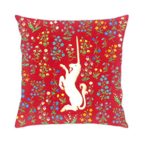 Подушка с принтом Волшебный единорог