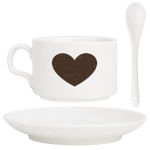 Кофейный набор с принтом Пристрастие к кофе