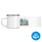 Кружка металлическая белая (круговая запечатка)