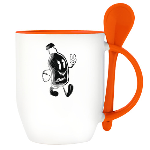 Кружка с ложкой Герой веселья (hero of fun)