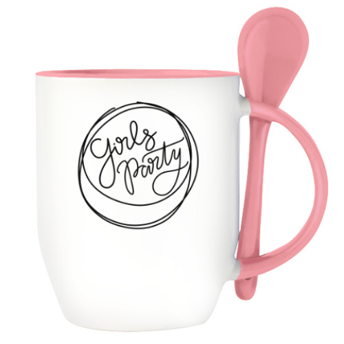 Кружка с ложкой с принтом Свадебная тематика. Wedding