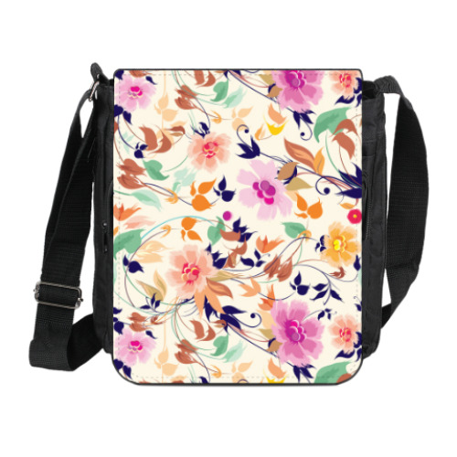 Сумка на плечо (мини-планшет) с принтом Цветник