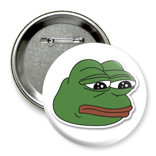 Значок 75мм с принтом Sad Frog