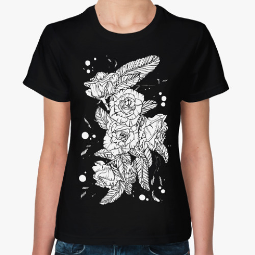 Женская футболка с принтом Цветы