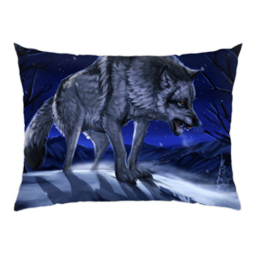 Подушка с принтом Волки