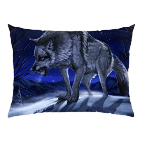 Подушка с принтом Волки