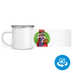 Кружка металлическая белая (круговая запечатка)